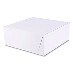 SCT White One-Piece Non-Window Bakery Boxes, Standard, 10 x 10 x 4, White, Paper, 100/Bundle