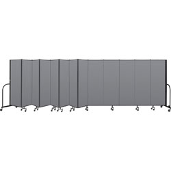 Screenflex Commercial Edition Portable Partition, Gray, 6' h x 24'1" Open Length