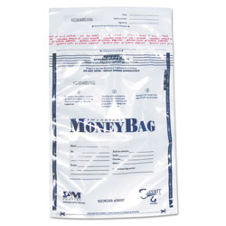 SecurIT® Tamper-Evident Deposit Bags, 9 x 12, Plastic, Clear, 100 per Pack