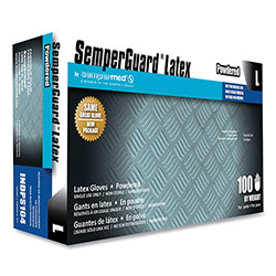 SemperGuard Latex Gloves, Cream, Large, 100/Box, 10 Boxes/Carton