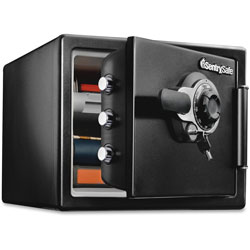 Sentry Fire-Safe 0.8 Cu. Ft. Combination with Key, 16 3/8 x 19 3/8 x 13 3/4, Black