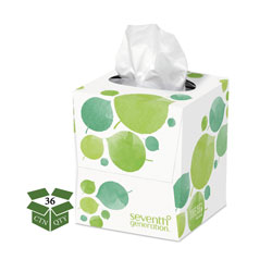 Seventh Generation 100% Recycled Facial Tissue, 2-Ply, 85 Sheets per Box, 36 Boxes per Case, 3,060 Total