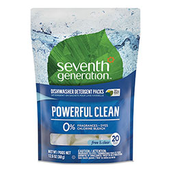 Seventh Generation Natural Automatic Dishwasher Detergent Packs, Free and Clear, 45 Powder Packets/Box