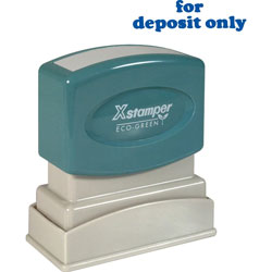 Shachihata. U.S.A. For Deposit Only Ink Stamp, 1/2"x1 5/8", Blue Ink