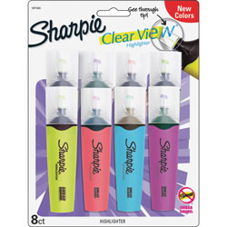 Sharpie® Clear View Highlighter, Chisel Tip, 8/PK, Assorted
