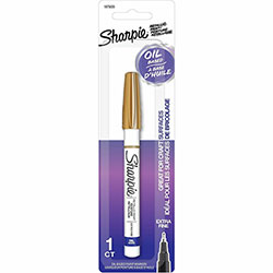 Sharpie® Oil-Based Paint Markers, Extra Fine Marker Point, Gold Oil Based Ink, Metal Barrel, 1 Pack
