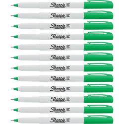 Sharpie® Permanent Markers, Ultra-Fine, 12/BX, Green