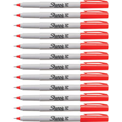 Sharpie® Permanent Markers, Ultra-Fine, 12/BX, Red
