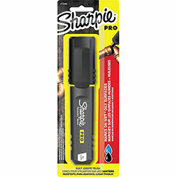 Sharpie® PRO Permanent Markers, Broad, Medium, Fine Marker Point, Chisel Marker Point Style, Black, 1 Pack