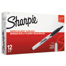 Sharpie® Retractable Permanent Marker, Fine Bullet Tip, Black (SAN32701DZ)