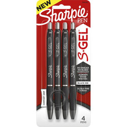 Sharpie® S-Gel Pens, 0.38 mm Pen Point Size, Black Gel-based Ink