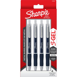 Sharpie® S-Gel Pens - Medium Pen Point - 0.7 mm Pen Point Size - Blue Gel-based Ink - Midnight Blue Metal Barrel - 4 / Pack