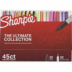 Sharpie® Ultimate Collection Permanent Markers, Fine, Ultra Fine Marker Point, Assorted, 44/Box
