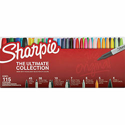 Sharpie® Permanent Markers Ultimate Collection, Assorted Tip Sizes/Types, Assorted Colors, 115/Pack