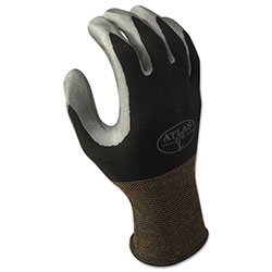 Showa 370B General Purpose Nitrile Coated Fingers/Palm Gloves, Small, Black/Gray