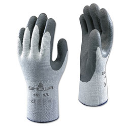 Showa Atlas Therma-Fit 451 Latex Coated Gloves, X-Large, Gray/Light Gray