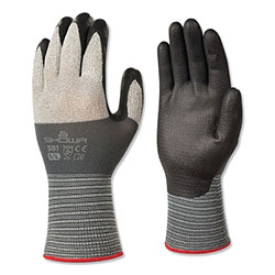 Showa Coated Gloves, size M, 9-1/2 in L, Gray, PR