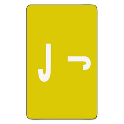 Smead AlphaZ Color-Coded Second Letter Alphabetical Labels, J, 1 x 1.63, Yellow, 10/Sheet, 10 Sheets/Pack