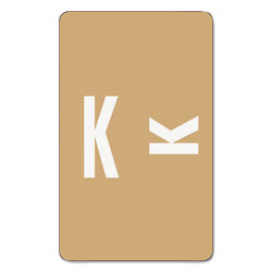 Smead AlphaZ Color-Coded Second Letter Alphabetical Labels, K, 1 x 1.63, Light Brown, 10/Sheet, 10 Sheets/Pack (SMD67181)