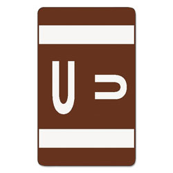 Smead AlphaZ Color-Coded Second Letter Alphabetical Labels, U, 1 x 1.63, Dark Brown, 10/Sheet, 10 Sheets/Pack