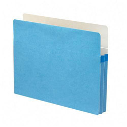 Smead Colored File Pockets, 1.75 in Expansion, Letter Size, Blue