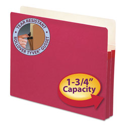 Smead Colored File Pockets, 1.75 in Expansion, Letter Size, Red