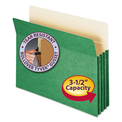 Smead Colored File Pockets, 3.5 in Expansion, Letter Size, Green