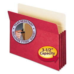 Smead Colored File Pockets, 3.5 in Expansion, Letter Size, Red