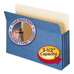 Smead Colored File Pockets, 3.5 in Expansion, Legal Size, Blue