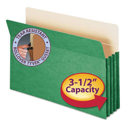 Smead Colored File Pockets, 3.5 in Expansion, Legal Size, Green