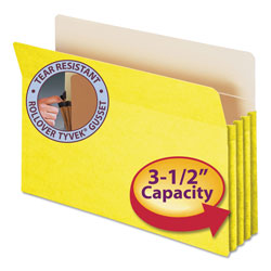 Smead Colored File Pockets, 3.5 in Expansion, Legal Size, Yellow