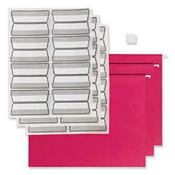 Smead Colored Hanging File Folders with ProTab Kit, Letter Size, 1/3-Cut, Red