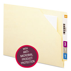 Smead End Tab File Jacket with Antimicrobial Product Protection, Shelf-Master Reinforced Straight Tab, Letter Size, Manila, 100/Box
