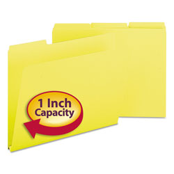 Smead Expanding Recycled Heavy Pressboard Folders, 1/3-Cut Tabs, 1" Expansion, Letter Size, Yellow, 25/Box (SMD21562)