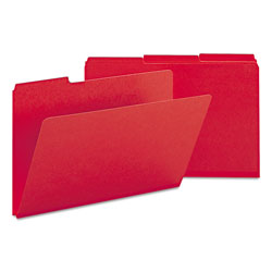 Smead Expanding Recycled Heavy Pressboard Folders, 1/3-Cut Tabs, 1 in Expansion, Legal Size, Bright Red, 25/Box