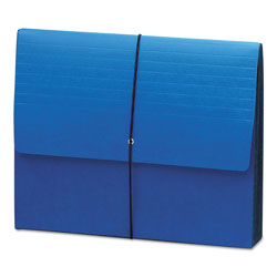 Smead Extra-Wide Expanding Wallets w/ Elastic Cord, 5.25" Expansion, 1 Section, Letter Size, Navy Blue (SMD71122)