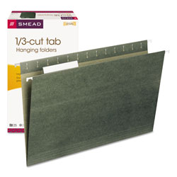 Smead Hanging Folders, Legal Size, 1/3-Cut Tab, Standard Green, 25/Box (SMD64135)