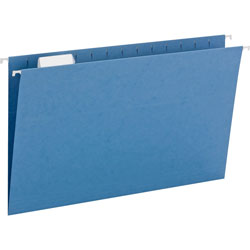 Smead Hanging Folders, Recycled, Legal Size, Blue, Color Matched 1/5 Cut Tabs, 25/Box (SMD64160)