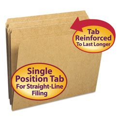 Smead Heavyweight Kraft File Folders, Straight Tab, Letter Size, 11 pt. Kraft, 100/Box