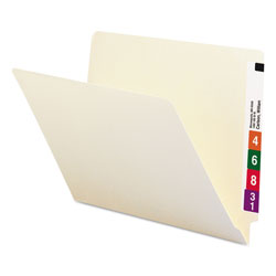 Smead Heavyweight Manila End Tab Folders, 9.5 in Front, 1-Ply Straight Tab, Letter Size, 100/Box