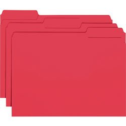 Smead Interior File Folders, 1/3-Cut Tabs, Letter Size, Red, 100/Box