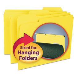 Smead Interior File Folders, 1/3-Cut Tabs, Letter Size, Yellow, 100/Box (SMD10271)