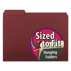Smead Interior File Folders, 1/3-Cut Tabs, Letter Size, Maroon, 100/Box (SMD10275)