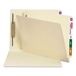 Smead Manila End Tab 1-Fastener Folders with Reinforced Tabs, 0.75" Expansion, Straight Tab, Letter Size, 14 pt. Manila, 50/Box (SMD34210)