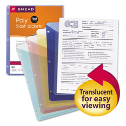 Smead Organized Up Poly Slash Jackets, 2-Sections, Letter Size, Assorted Colors, 5/Pack