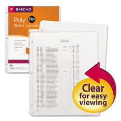 Smead Organized Up Poly Slash Jackets, 2-Sections, Letter Size, Clear, 5/Pack