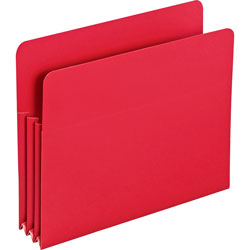 Smead Poly File Pockets, Letter, 3 1/2" Expansion, Red, 4/Box (SMD73501)