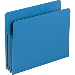 Smead Poly File Pockets, Letter, 3 1/2" Expansion, Blue, 4/Box