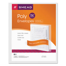 Smead Poly String & Button Interoffice Envelopes, String & Button Closure, 9.75 x 11.63, Clear, 5/Pack