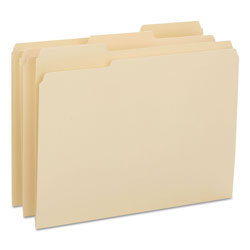 Smead Reinforced Tab Manila File Folders, 1/3-Cut Tabs, Letter Size, 14 pt. Manila, 100/Box